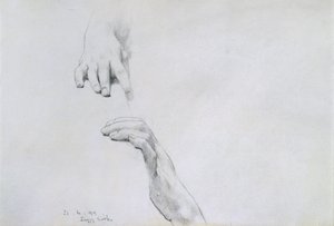 Studie van handen voor Onder het dak van blauwe Ionische weer, 1899